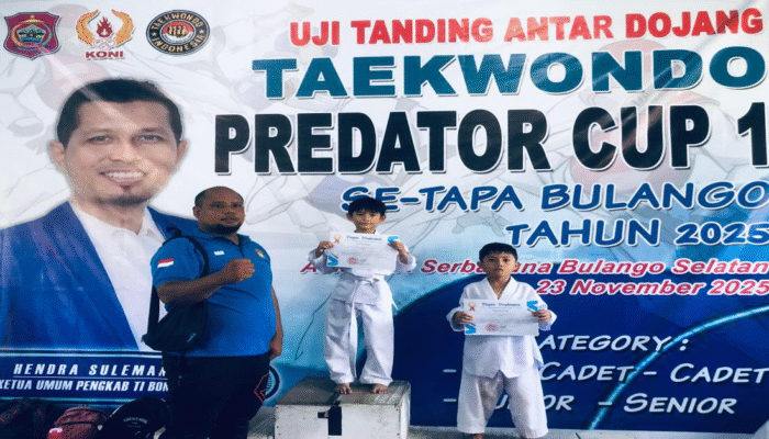 Latih Mental Atlet Sejak Dini, Pengkab TI Bone Bolango Gelar Uji Tanding Antar Dojang Se-Tapa Bulango
