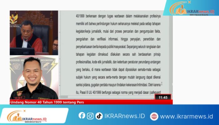 Putusan MK Perkuat Benteng Kemerdekaan Pers: Ketua Umum AKPERSI Tegaskan Akhiri Kriminalisasi Jurnalis
