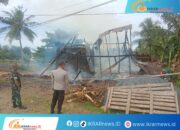 Polsek Tibawa Tangani Kebakaran Tempat Pembakaran Batu Bata Di Desa Botumoputi