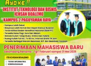 Kabar Baik !!! ITB Ichsan Boalemo Kampus 2 Paguyaman Raya Buka Penerimaan Mahasiswa Baru 2026