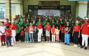 Meriahkan HUT ke-80 Persit KCK, Persit Cabang LXXI Kodim 1314/Gorut, Gelar Lomba Permainan Tradisional